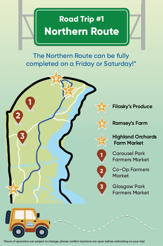 Delaware Grown Road Trip #1 Northern Route Map, can be fully completed on a Friday or Saturday!